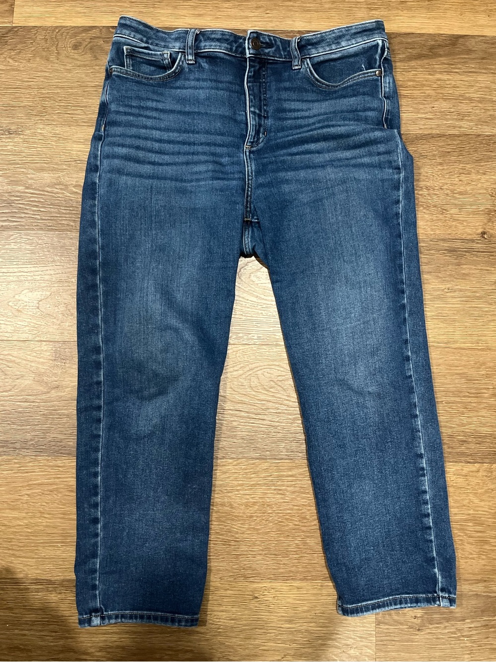 LC Lauren Conrad Dark Blue Super High Rise Slim Straight Jeans